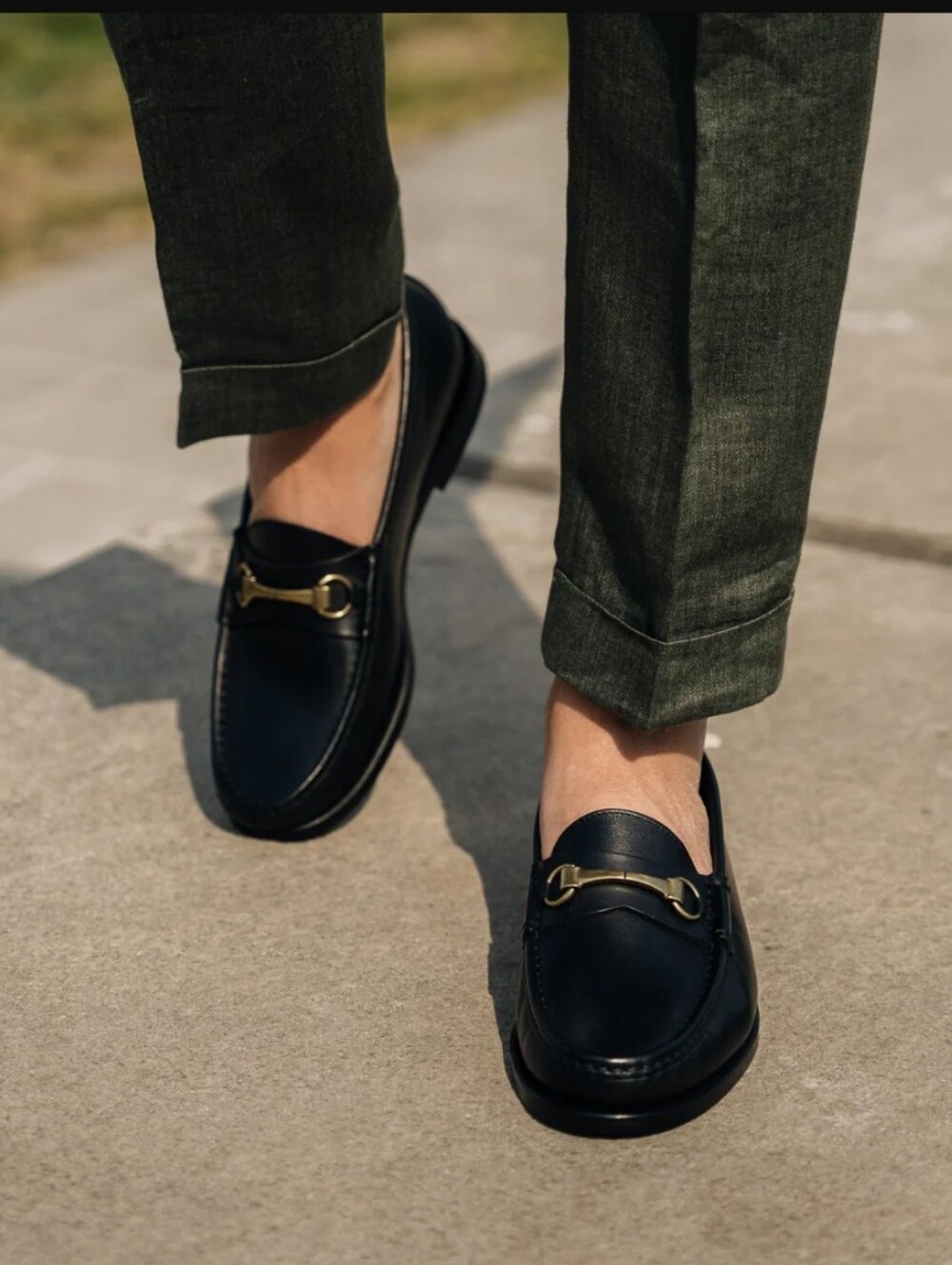 Velasca Verserat Horsebit Loafers Leather Shoes Black Men's 8.5 Made In Italy